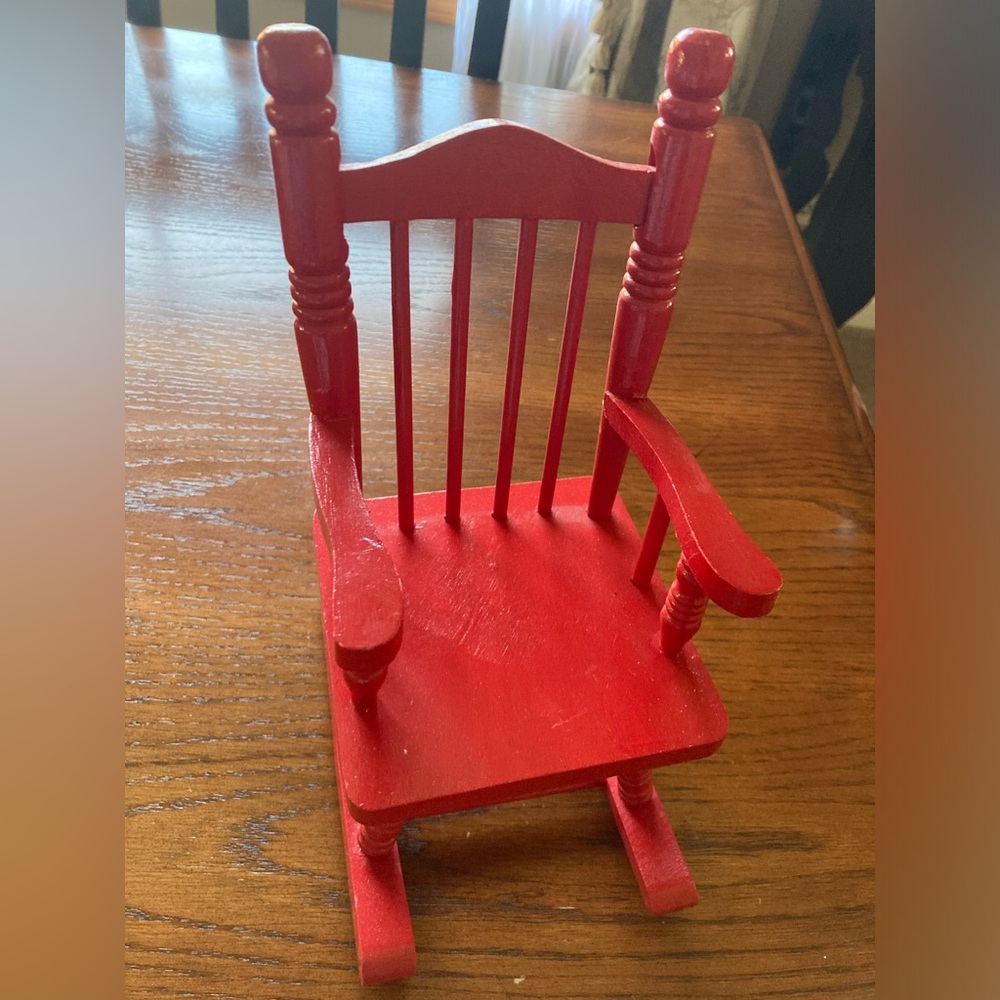 Red Wooden Rocking Chair